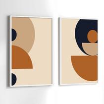 Conjunto Quadros Decorativos com Moldura Geometrico Formas Kit 2 Quadros 130x90 Decoração
