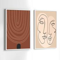 Conjunto Quadros Decorativos com Moldura Minimalista Abstrato Marrom e Bege Kit 2 Quadros 40x60 Decoração Conjunto Quadros Decorativos com Moldura Minimalista Abstrato Marrom e Bege Kit 2 Quadros 40x60 Decoração