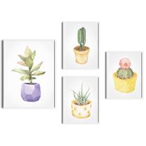 Conjunto Quadros Decorativos Florescer de Cores e Vasos