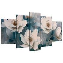 Conjunto Quadros Decorativos Florido Para Sala Quarto Mosaico Flor - Líder Molduras