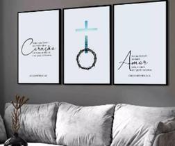 conjunto quadros Jesus Cristo Frases Colossenses"