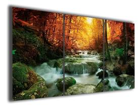 conjunto quadros Paisagem Cachoeira Natureza Floresta"