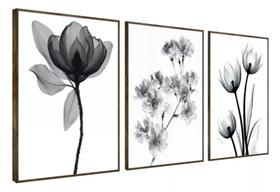 conjunto quadros Parede Flores Minimalista"