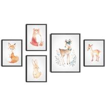 Conjunto Quadros Selva Encantada Fofuras Selvagens