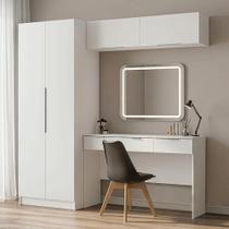 Conjunto Quarto 1 Penteadeira 2 Aéreos 1 Guarda-roupa 2 Portas Neo Branco Madesa Branco Conjunto Quarto 1 Penteadeira 2 Aéreos 1 Guarda-roupa 2 Portas Neo Branco Madesa Branco