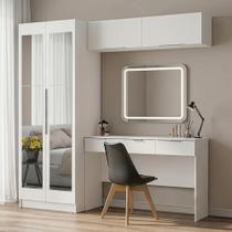 Conjunto Quarto 1 Penteadeira 2 Aéreos 1 Guarda-Roupa com Espelhos 2 Portas Neo Branco Madesa Conjunto Quarto 1 Penteadeira 2 Aéreos 1 Guarda-Roupa com Espelhos 2 Portas Neo Branco Madesa
