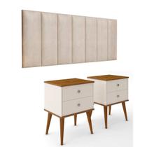 Conjunto Quarto 2 Mesas De Cabeceira Berlim Com Painel de Cabeceira De Cama queen 1,60cm ENVIA SOMENTE 01 KIT
