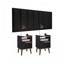 Conjunto Quarto 2 Mesas De Cabeceira Gabriela e 1 cabeceira para cama casal 1,40 várias cores ENVIA SOMENTE 01 KIT Conjunto Quarto 2 Mesas De Cabeceira Gabriela e 1 cabeceira para cama casal 1,40 várias cores ENVIA SOMENTE 01 KIT