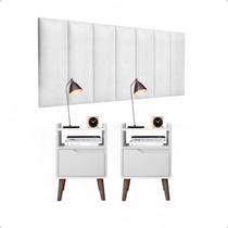 Conjunto Quarto 2 Mesas De Cabeceira Gabriela e1 cabeceira para cama casal 1,60 várias cores ENVIA SOMENTE 01 KIT