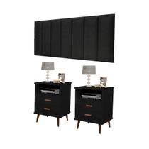 Conjunto Quarto 2 Mesas de Cabeceira Itália e 1 Cabeceira Madri 1,60 Queen ENVIA SOMENTE 01 KIT Conjunto Quarto 2 Mesas de Cabeceira Itália e 1 Cabeceira Madri 1,60 Queen ENVIA SOMENTE 01 KIT