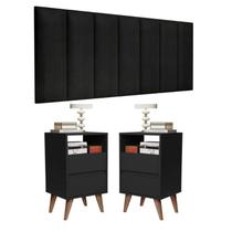 Conjunto Quarto 2 mesas de Cabeceira Like e 1 Cabeceira Madri 1,60 Queen ENVIA SOMENTE 01 KIT Conjunto Quarto 2 mesas de Cabeceira Like e 1 Cabeceira Madri 1,60 Queen ENVIA SOMENTE 01 KIT