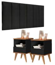 Conjunto Quarto 2 Mesas De Cabeceira Pix e1 cabeceira para cama Queen várias cores