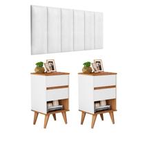 Conjunto Quarto 2 Mesas De Cabeceira Verona Com Painel de Cabeceira De Cama Casal 1,40cm ENVIA SOMENTE 01 KIT Conjunto Quarto 2 Mesas De Cabeceira Verona Com Painel de Cabeceira De Cama Casal 1,40cm ENVIA SOMENTE 01 KIT