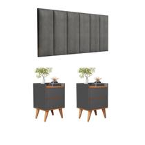 Conjunto Quarto 2 Mesas De Cabeceira Verona Com Painel de Cabeceira De Cama Casal 1,40cm ENVIA SOMENTE 01 KIT Conjunto Quarto 2 Mesas De Cabeceira Verona Com Painel de Cabeceira De Cama Casal 1,40cm ENVIA SOMENTE 01 KIT