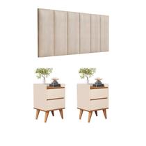 Conjunto Quarto 2 Mesas De Cabeceira Verona Com Painel de Cabeceira De Cama queen 1,60cm ENVIA SOMENTE 01 KIT