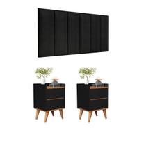 Conjunto Quarto 2 Mesas De Cabeceira Verona Com Painel de Cabeceira De Cama queen 1,60cm ENVIA SOMENTE 01 KIT