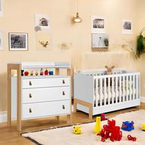 Conjunto Quarto Bebê Fantasia Berço Americano Vira Cama e Cômoda