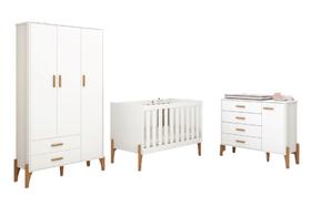 Conjunto Quarto Bebê Infantil Elegante Completo Íris 100%MDF