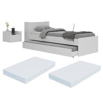 Conjunto Quarto Bicama com Colchão e Baú/Mesa de Cabeceira Suspensa Multimóveis MP4221 Conjunto Quarto Bicama com Colchão e Baú/Mesa de Cabeceira Suspensa Multimóveis MP4221
