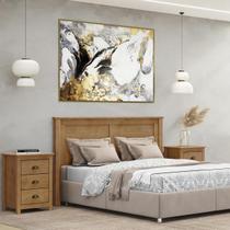 Conjunto Quarto: Cabeceira Cama, 2 Mesas de Cabeceiras Freijó Topázio Madeira Pinus - Finestra