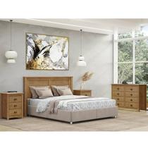 Conjunto Quarto: Cabeceira, Cômoda 8 Gavetas e 2 Mesas de Cabeceiras Topázio Freijó Madeira Pinus - Finestra Conjunto Quarto: Cabeceira, Cômoda 8 Gavetas e 2 Mesas de Cabeceiras Topázio Freijó Madeira Pinus - Finestra