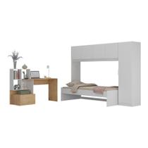 Conjunto Quarto Cama Solteiro Com Colchão/guarda-roupas/escrivaninha Multimóveis Mp4225 Branco/rustic Branco/rustic Conjunto Quarto Cama Solteiro Com Colchão/guarda-roupas/escrivaninha Multimóveis Mp4225 Branco/rustic Branco/rustic