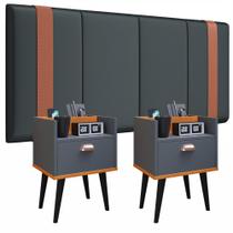 Conjunto Quarto Casal 2 Mesas de Cabeceira Milena Cinza Cinamomo Gaveta Porta Celular+Cabeceira 1.40 Conjunto Quarto Casal 2 Mesas de Cabeceira Milena Cinza Cinamomo Gaveta Porta Celular+Cabeceira 1.40