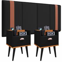 Conjunto Quarto Casal 2 Mesas de Cabeceira Milena Off Cinamomo Gaveta Porta Celular + Cabeceira 1.40 Conjunto Quarto Casal 2 Mesas de Cabeceira Milena Off Cinamomo Gaveta Porta Celular + Cabeceira 1.40