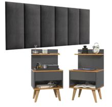 Conjunto Quarto Casal Cabeceira 1.40 e 2 Mesas De Cabeceira charme Varias Cores