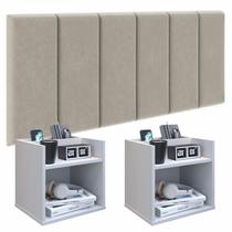 Conjunto Quarto Casal Cabeceira 1.40 e 2 Mesas De Cabeceira Suspensa Madri Conjunto Quarto Casal Cabeceira 1.40 e 2 Mesas De Cabeceira Suspensa Madri