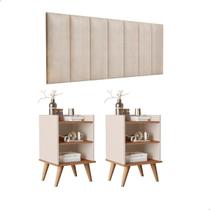 Conjunto Quarto Casal Cabeceira 1.60 e 2 Mesas De Cabeceira Bella Retrô ENVIA SOMENTE 01 KIT Conjunto Quarto Casal Cabeceira 1.60 e 2 Mesas De Cabeceira Bella Retrô ENVIA SOMENTE 01 KIT