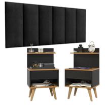 Conjunto Quarto Casal Cabeceira 1.60 e 2 Mesas De Cabeceira - Varias Cores - Compre Aqui