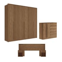 Conjunto Quarto Completo Com Espelho Sydney Jatoba Areia