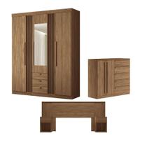 Conjunto Quarto Completo Com Espelho Xangai Jatoba