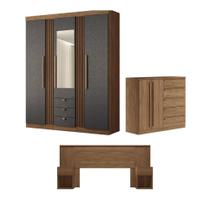 Conjunto Quarto Completo Com Espelho Xangai Jatoba Grafite Conjunto Quarto Completo Com Espelho Xangai Jatoba Grafite