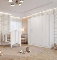 Conjunto Quarto de Bebê 1 Berço Alegria 1GUARDA Roupas 4 Portas 4 Gavetas Espresso Móveis Branco Conjunto Quarto de Bebê 1 Berço Alegria 1GUARDA Roupas 4 Portas 4 Gavetas Espresso Móveis Branco