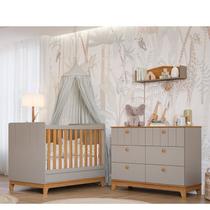 Conjunto Quarto de Bebê 1BERÇO 1 Cômoda 6 Gavetas Chantilly Bege/Fendi/Nature Conjunto Quarto de Bebê 1BERÇO 1 Cômoda 6 Gavetas Chantilly Bege/Fendi/Nature