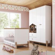 Conjunto Quarto de Bebê Berço 2 em 1 e Guarda-Roupa Yuri Conjunto Quarto de Bebê Berço 2 em 1 e Guarda-Roupa Yuri
