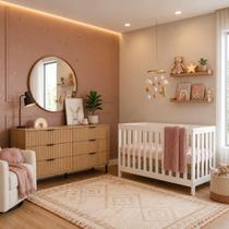 Conjunto Quarto de Bebê Berço c/ Colchão + Cômoda Ditalia BBI-56 BR DM-240 RV