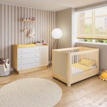 Conjunto Quarto de Bebê com Berço, Cômoda e Prateleira com Cabideiros Wave Casatema MadeiraOriginals