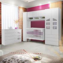 Conjunto Quarto De Bebê Completo 100% MDF Branco Eliana Shop JM Baby