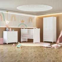 Conjunto Quarto de Bebê Completo Doce Sonho Qmovi Branco