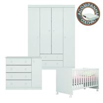 Conjunto Quarto de Bebê Guarda Roupa, Cômoda Helen e Berço 1344 com Rodízios e Colchão Light Phoenix Qmovi Ortobom Conjunto Quarto de Bebê Guarda Roupa, Cômoda Helen e Berço 1344 com Rodízios e Colchão Light Phoenix Qmovi Ortobom