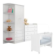 Conjunto Quarto de bebê Puerto Branco Branco Conjunto Quarto de bebê Puerto Branco Branco