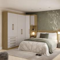 Conjunto Quarto de Canto Queen 4 Peças 6 Portas 5 Gavetas Paris Luciane Móveis Conjunto Quarto de Canto Queen 4 Peças 6 Portas 5 Gavetas Paris Luciane Móveis
