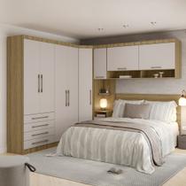 Conjunto Quarto de Canto Queen 5 Peças 8 Portas 5 Gavetas Paris Luciane Móveis Conjunto Quarto de Canto Queen 5 Peças 8 Portas 5 Gavetas Paris Luciane Móveis