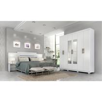Conjunto Quarto de Casal 1 Guarda Roupa com Espelho Clara 1 Cabeceira Extensível Mila Conjunto Quarto de Casal 1 Guarda Roupa com Espelho Clara 1 Cabeceira Extensível Mila