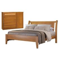 Conjunto Quarto de Casal Cama e Cômoda 5 Gavetas com Sapateira Ratam Conjunto Quarto de Casal Cama e Cômoda 5 Gavetas com Sapateira Ratam