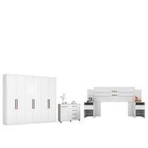 Conjunto Quarto de Casal Completo Caroline Branco Conjunto Quarto de Casal Completo Caroline Branco