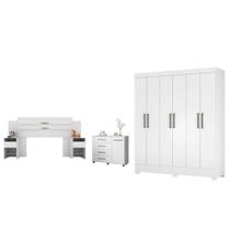 Conjunto Quarto de Casal Completo Virgina Branco Conjunto Quarto de Casal Completo Virgina Branco